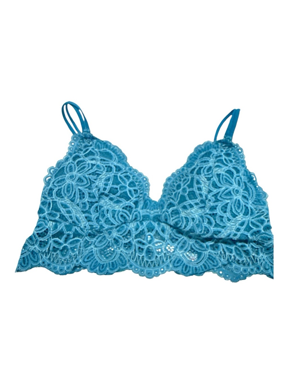Colsie Teal Floral Lace Bralette size Medium